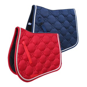 Tapis de selle tout usage respirant en coton rouge marine matelassé avec rembourrage en polyester et doublure en polaire pour l'équitation - Product Image 5
