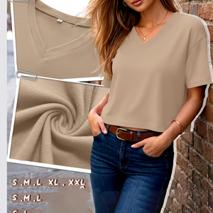 Nouveaux T-shirts courts en coton respirant pour femmes, design personnalisé, haute qualité, vente en gros à bas prix - Product Image 6