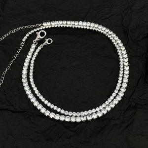 Luxury Hip Hop Tennis <b>Chain</b> Brilliant Cut Sparkling Moissanite Statement Jewelry Silver Plated Trendy Women Men Party Wedding - Product Image 5
