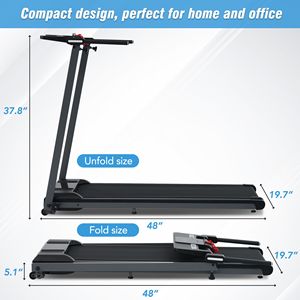 Nuovo Tapis Roulant Pieghevole da 2.5HP con Inclinazione 0.5-7.5MPH, Capacità 120KG per Camminata a Casa o in Ufficio - Product Image 6