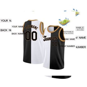 Black White-Brown Split Fashion Tops Basketball Jersey Cheap wholesale team jersey basketball clothing digital Cheap Price OEM - Product Image 3