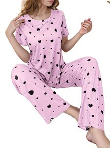 Conjunto de Pijama de 2 Piezas para Mujer, Color Sólido, Térmico, Transpirable, de Secado Rápido, Cintura Elástica, Top Camiseta con Tirantes Finos, Pantalones Cortos con Volantes, Casual - Product Image 4