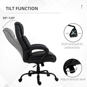 Sedia da Ufficio Direzionale Ergonomica Grande e Alta, 400 libbre, in Pelle PU, con Poggiatesta Regolabile, Seduta Larga, Certificata BIFMA, in Rete - Product Image 6