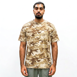 T-shirt en coton à imprimé camouflage pour homme, col rond, manches courtes, coupe classique, jersey décontracté, respirant, streetwear - Product Image 1
