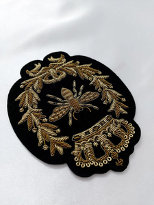 Classic Hand Embroidery Badges High Quality Handmade Stitch Embellishments with OEM Size Private Label Wholesale Supplier - Product Image 4
