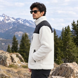 Chaqueta de Forro Polar Sherpa para Hombre, Material Sherpa Cálido, Construcción Suave y Cómoda, Estilo Clásico, Ideal para Clima Frío, Viajes y Caminatas - Product Image 4
