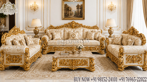 Juego de Sofás de Madera Personalizado de Estilo Versalles de Lujo para Sala de Estar DST EXPORTS - Product Image 4