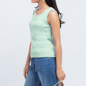 Camiseta sin mangas informal de verano 2025 para mujer, transpirable, talla grande, de jersey, poliéster/algodón, anti-bolitas, de secado rápido, frontal - Product Image 4