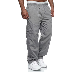 Wholesale Top Quality Athletic Style Cargo Jogger Pants Men Zipper Pockets Drawstring Activewear Loose Fit Workout Men Jogger - Product Image 1
