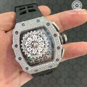 Montre Tonneau de Luxe Charm Jewells en Acier Inoxydable, Analogique à Quartz, Bracelet en Silicone, Fermoir Pliant, Unisexe, Tendance - Product Image 1