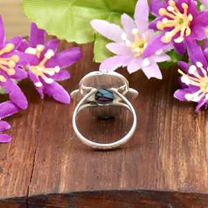 Southwestern Cotton Candy Turquoise Gemstone <b>Ring</b> 925 Sterling <b>Silver</b> <b>Band</b> <b>Ring</b> Boho Statement Fine <b>Ring</b> Jewelry For Women - Product Image 3
