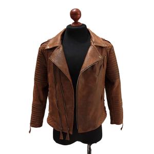 Veste en cuir mince d'automne hiver pour hommes nouveau design à la mode avec longue longueur et fermeture à glissière latérale pour la vente en gros - Product Image 3