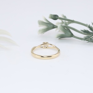 Premium Yellow Gold Brilliant Cut Lab Grown Diamond Minimalist Engagement <b>Ring</b> Classic <b>Split</b> Shank Solitaire Wedding Band Fine - Product Image 3