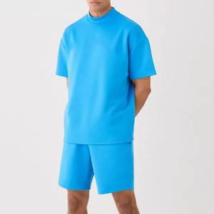 Ensemble de shorts de cyclisme de haute qualité pour hommes, t-shirt et pantalon en coton biologique, faible MOQ, OEM, ensemble assorti en polyester - Product Image 2