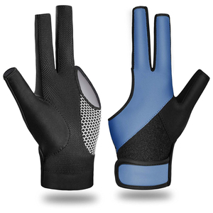 Guantes de billar de 3 dedos con cierre de gancho y bucle de alta calidad OEM, guantes de snooker de la mejor calidad disponibles a un precio competitivo. - Product Image 3