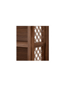 Librero de Madera Personalizado OEM con Estantes Abiertos y Paneles de Ratán Tejido para Almacenamiento en Hogares, Hoteles, Restaurantes y Cafeterías - Product Image 6