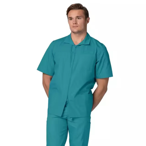เสื้อแจ็คเก็ตแขนสั้นมีซิปสำหรับผู้ชายยี่ห้อ Azicon แบบสั่งทำได้ ใช้เป็นชุดยูนิฟอร์มทางการแพทย์สำหรับพยาบาล แพทย์ คลินิก ทันตแพทย์ และงานที่เกี่ยวข้อง - Product Image 4