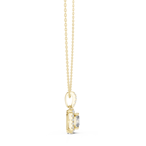 Pendentif en diamant de laboratoire taille coussin avec halo pour femme, certifié IGI, plaqué or, cadeau de bijoux - Product Image 2