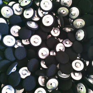 Botón de cobre pulido ecológico de alta calidad de 20 mm y 32L con vástago cubierto de tela y colores personalizados - Product Image 5