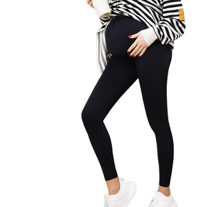 Seamless Solid <b>Pregnant</b> Woman Maternity Tummy Control <b>Tights</b> Slim High Waist Four-Way Stretch Eco-Friendly Yoga Legging - Product Image 2