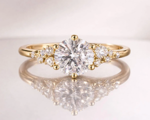 Lab Grown Diamond Engagement Wedding <b>Ring</b> Rose Gold Snowdrift Cluster Art Deco Custom Luxury <b>Ring</b> Anniversary Gift Women - Product Image 4