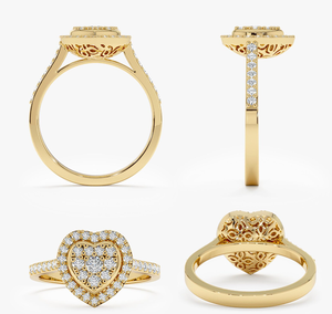 Customizable Vintage Lab Grown Diamond Gold Plated Women's Wedding Engagement Ring IGI Certified for Anniversary Gift - Product Image 3