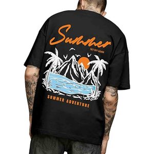 Camiseta de Verano de Manga Corta con Estampado de Grafiti, Estilo Casual, Urbana, para Raperos - Product Image 1