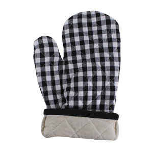 Ensemble de maniques de cuisine et de dessous-de-plat en coton à carreaux verts, isolés thermiquement, style classique - Product Image 2
