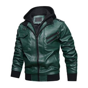 Veste en cuir premium pour homme avec col à capuche, vêtement de mode pour l'hiver, logo et taille personnalisés, prix abordable - Product Image 5