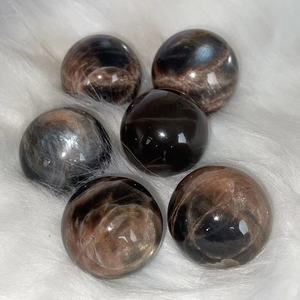 Wholesale Hot Selling Quality Natural Gemstone Ball Black Sunstone Backbone <b>Crystal</b> <b>Sphere</b> Natural Gemstone Pendant Jewelry - Product Image 1