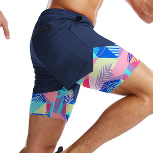 Shorts de sport 2 en 1 pour hommes au design athlétique moderne, alliant fonctionnalité, apparence élégante, look contemporain et design intelligent. - Product Image 3