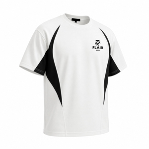 Custom White & <b>Black</b> Oversized Sports T-<b>Shirt</b> – Premium Polyester Performance Streetwear Tee for Men & Women - Product Image 4