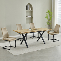 Table à manger moderne et élégante de luxe pour 6 personnes avec chaises pour salle à manger, 2 chaises, 1 ensemble de table