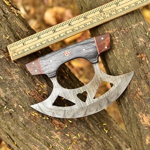 Cuchillo de Cocina Profesional Personalizable de Acero de Damasco, Hoja Ulu Recta, Mango de Madera, Funda y Soporte de Madera, Servicio ODM/OBM OEM - Product Image 4