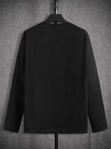<b>Men</b> Regular Fit Long Sleeve <b>T</b>-<b>Shirt</b> 100% Cotton Knitted Crew Neck Solid Color Breathable Quick Dry Screen Printed Front Custom - Product Image 6