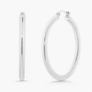 3mm Thick Large <b>Gold</b> Hoop Earring 14k 18k <b>Solid</b> <b>Gold</b> Minimalist Modern Elegant Statement Hollow Lightweight <b>Huggies</b> Fine Jewelry - Product Image 3