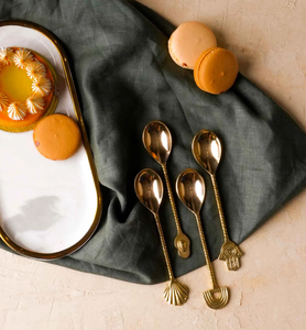 Cuillère en laiton écologique fabriquée à la main, fabricant d'ensembles de fourchettes et cuillères à dessert en laiton, best-seller - Product Image 2