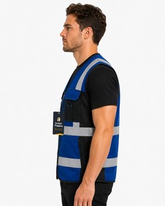 Chaleco de Seguridad Reflectante de Alta Visibilidad, Transpirable, Impermeable, de Secado Rápido, de Poliéster, Precio Económico al por Mayor, Ropa de Trabajo Personalizada para Hombre - Product Image 4