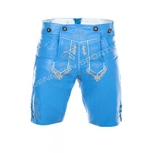 Lederhosen Bávaros para Hombre, de Cuero Genuino de Vaca, para el Oktoberfest, Cintura Alta, Cierre de Botones, Color Sólido, Ecológicos, Transpirables - Product Image 5