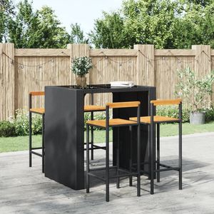 Set di 4 Sgabelli da Bar Neri per Arredamento da Esterno e Spazi All'aperto - Product Image 1