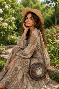 Nouveau sac à bandoulière en cuir de vachette de style occidental, sac à main élégant avec gravures artisanales, sac bandoulière bohème pour femmes - Product Image 6