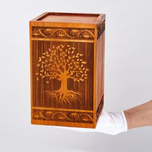 Eco-Friendly Rectangle Wooden Cremation Urns for Human Ashes Adult & Child Large <b>Memorial</b> Urns - Product Image 3
