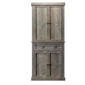 Armario de Madera Vintage Gris de 4 Puertas y 1 Cajón N001 con Chapa de Aglomerado, Diseño Elegante y Nostálgico - Product Image 1