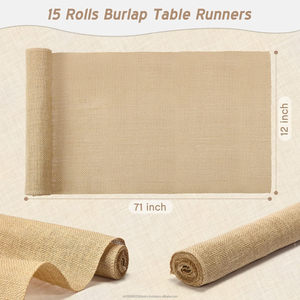 (12 x 71 pouces) Chemins de table en toile de jute 100% naturelle, style ferme, pour mariages et décorations de salle à manger et de cuisine - Product Image 5