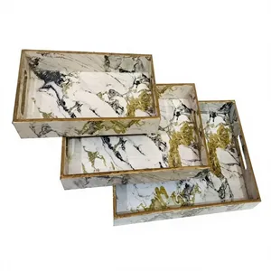 Custom-Size New Enamel Print Design Wooden Food Serving Tray Kitchen Tools <b>Decorative</b> Tray for <b>Home</b> for Food Fruits Display - Product Image 4