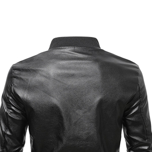 Chaqueta de cuero genuino de piel de oveja para hombre, chaqueta de motociclista, chaqueta de cuero multicolor para hombre - Product Image 5