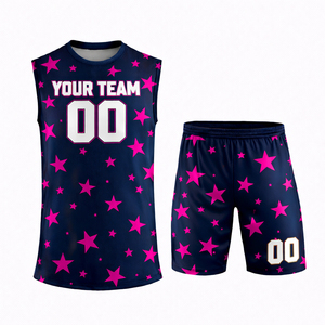 Conjunto de Camisetas de Fútbol Americano Personalizadas con Impresión Digital para Adultos, Sin Mangas, de Secado Rápido, con Diseño de Estrellas, 100% Poliéster - Product Image 1