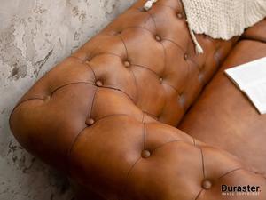 Elegant Duraster Chesterfield Two Seater Leather <b>Sofa</b> Eco-Friendly <b>Foam</b> Filled Vintage Style Deep Button Tufted Upholstery - Product Image 2