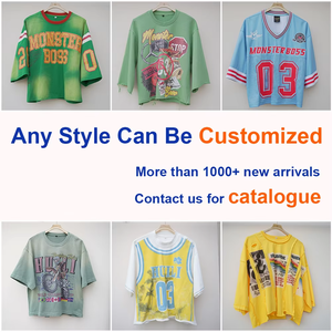 Nouveaux T-shirts unisexes tendance à col rond surdimensionnés, logo personnalisé imprimé, t-shirt à manches courtes à blocs de couleur et à carreaux pour hommes - Product Image 5