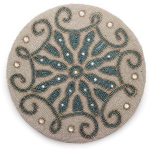 Latest Pieces Beaded Placemats Handmade Embroidered Luxury Washable <b>Round</b> Placemat <b>Mats</b> & Pads - Product Image 5